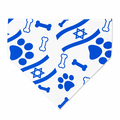 Israeli Flag Dog Bandana with Scrunchy Elastic Collar