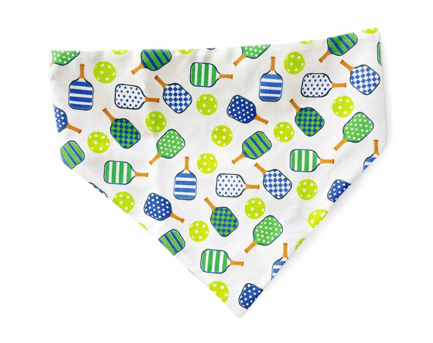 PIckleball Paddle and Ball Dog Bandana with Scrunchy Elastic Collar