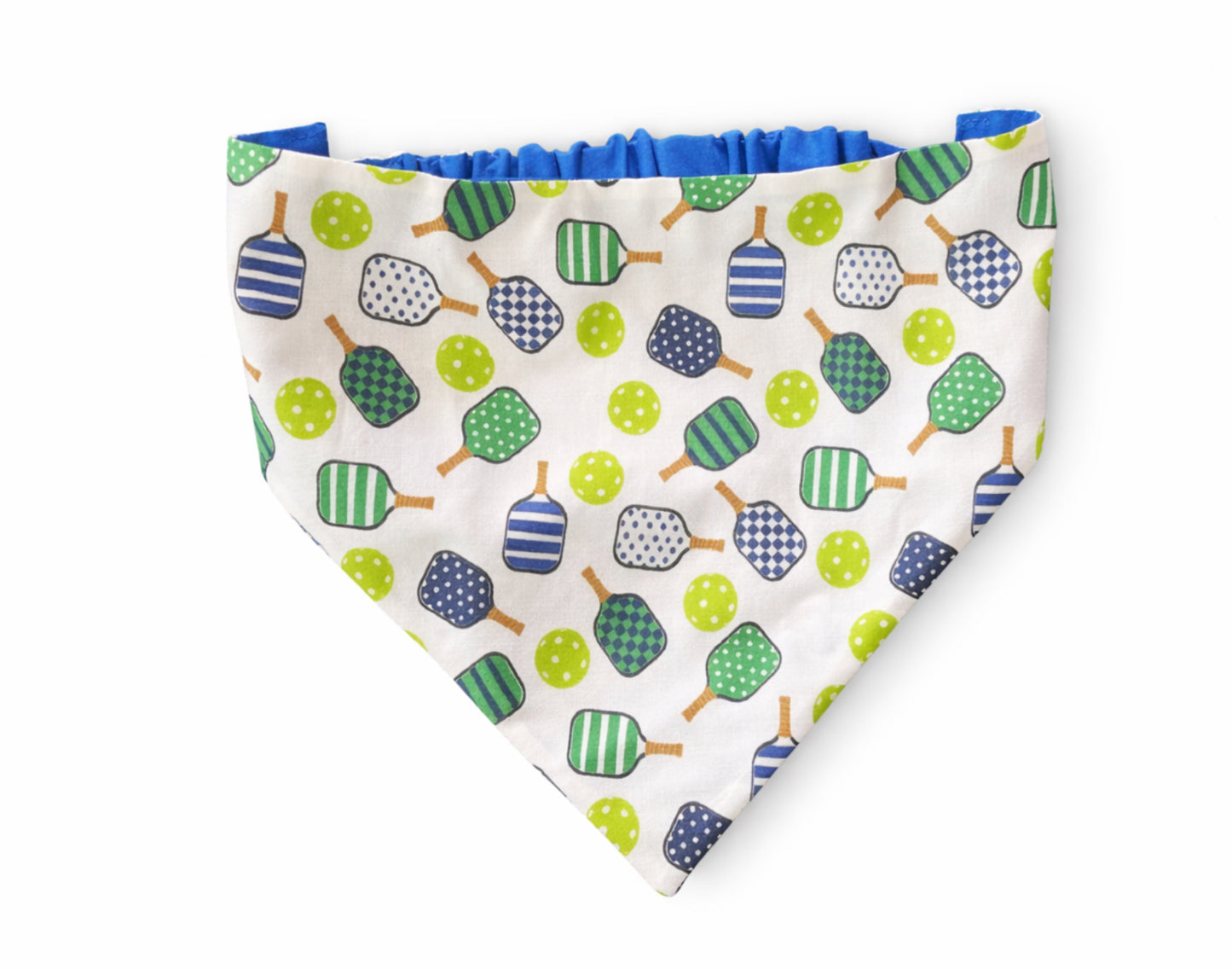 PIckleball Paddle and Ball Dog Bandana with Scrunchy Elastic Collar