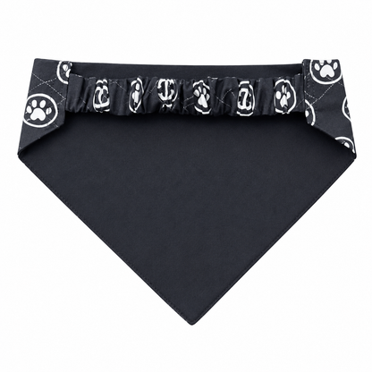 Luxe Chanel-Inspired Dog Bandana with Scrunchy Elastic Collar