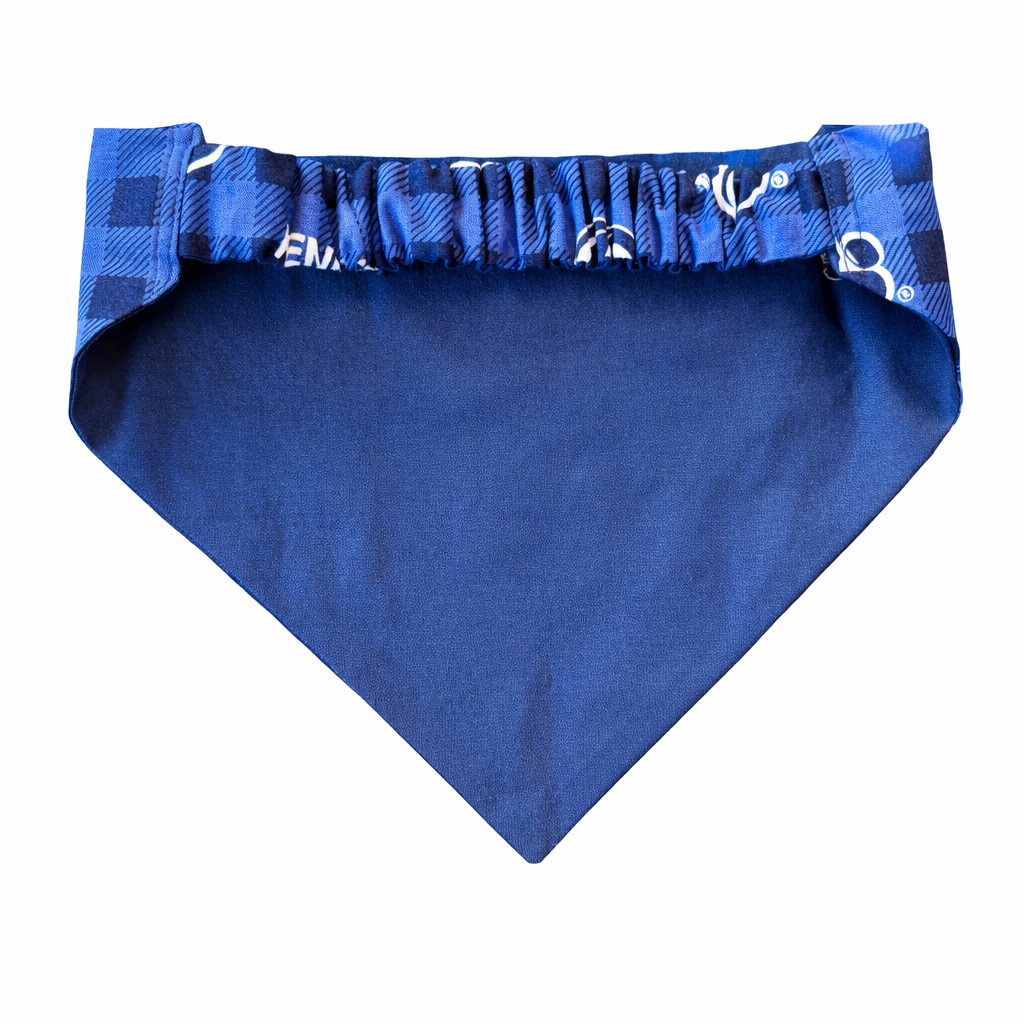 Penn State Plaid Dog Bandana With Scrunchy Elastic Collar