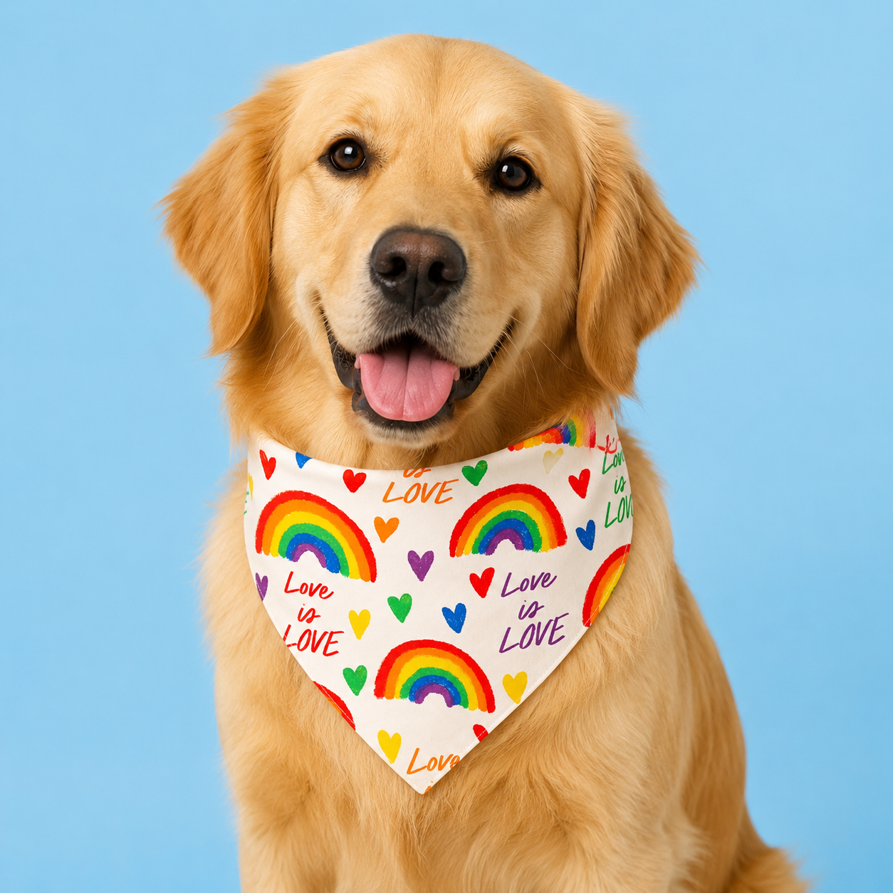 Love Is Love Pride Dog Bandana with Scrunchy Elastic Collar