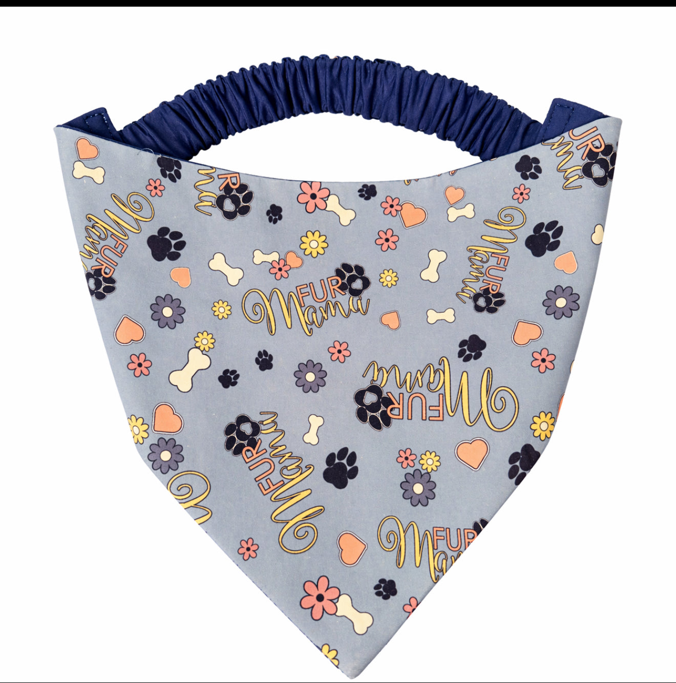 Fur Mama Dog Bandana with Scrunchy Elastic Collar