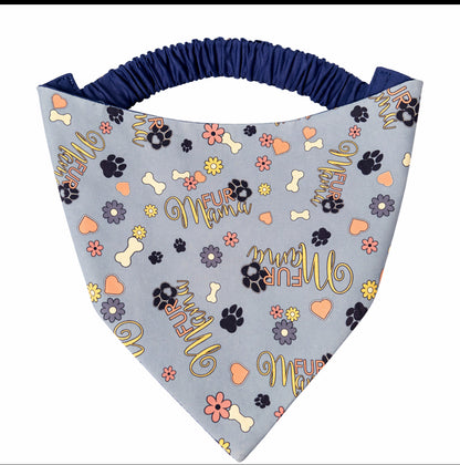 Fur Mama Dog Bandana with Scrunchy Elastic Collar