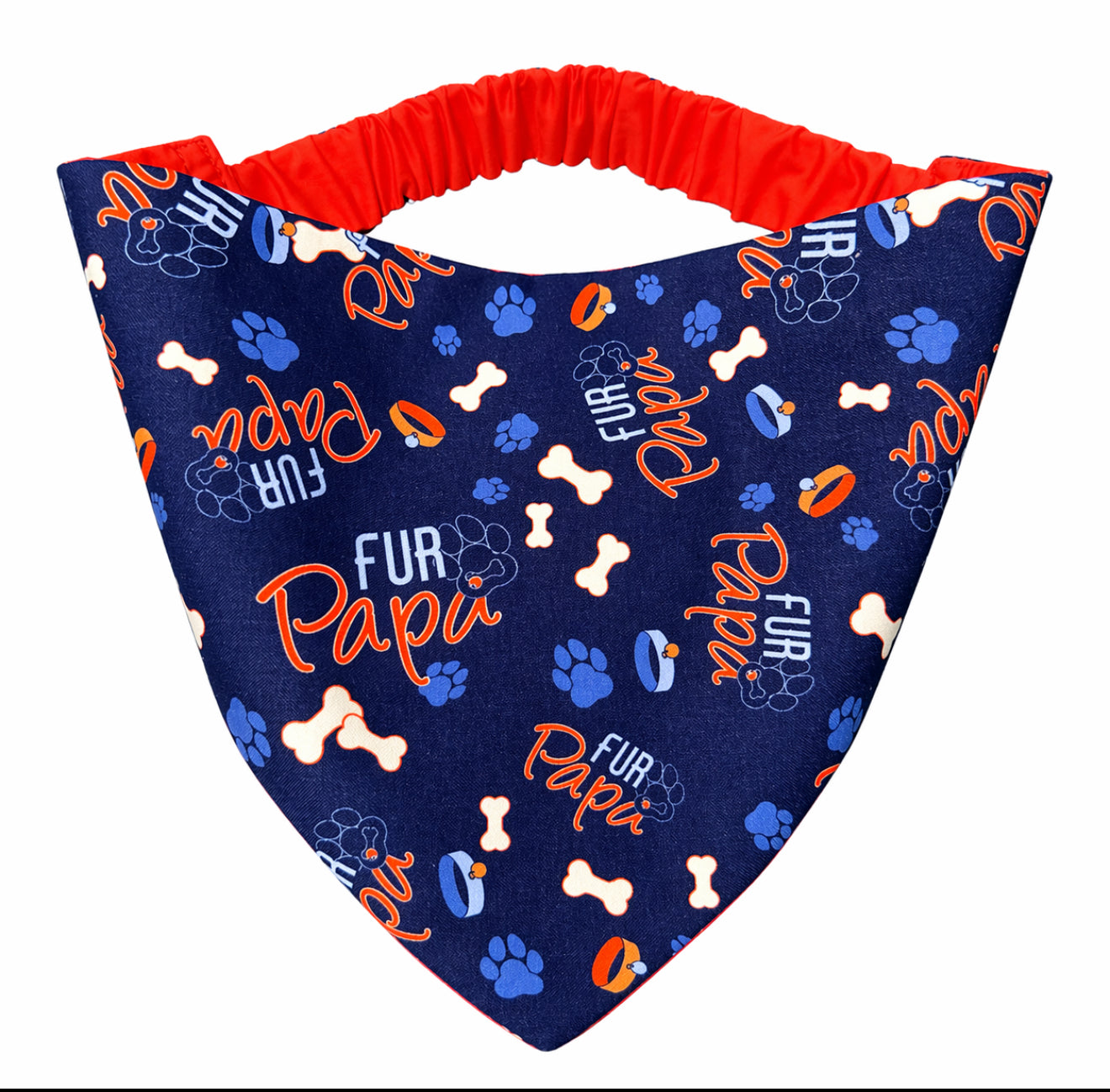 Fur Papa Dog Bandana with Scrunchy Elastic Collar