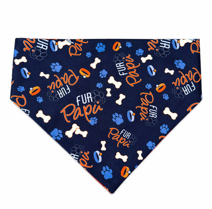 Fur Papa Dog Bandana with Scrunchy Elastic Collar