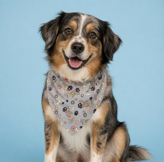 Fur Mama Dog Bandana with Scrunchy Elastic Collar