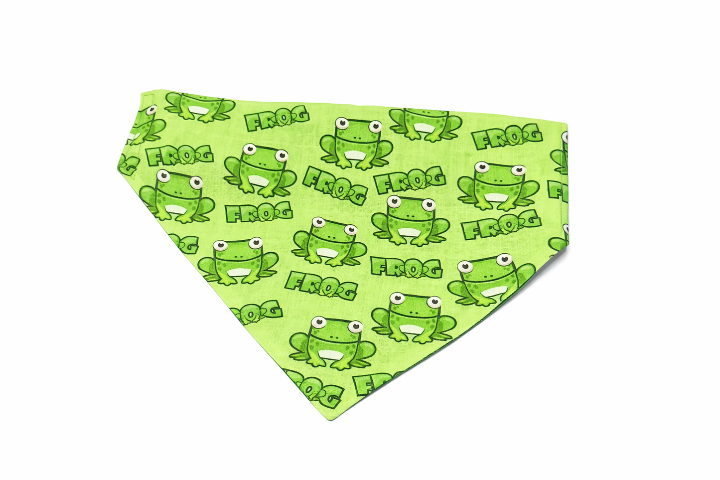 Green Frog Dog Bandana With Scrunchy Elastic Collar