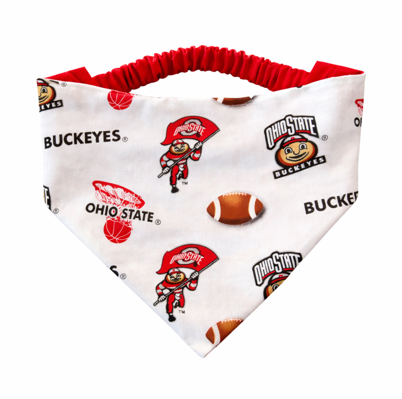 Ohio State University Dog Bandana With Scrunchy Elastic Collar