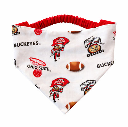 Ohio State University Dog Bandana With Scrunchy Elastic Collar