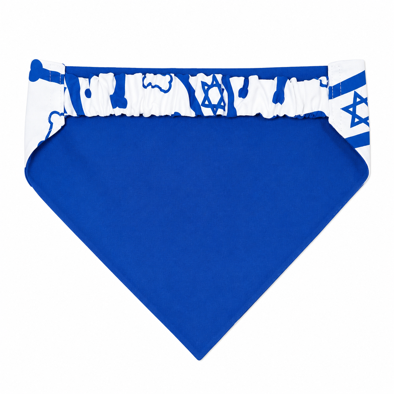 Israeli Flag Dog Bandana with Scrunchy Elastic Collar