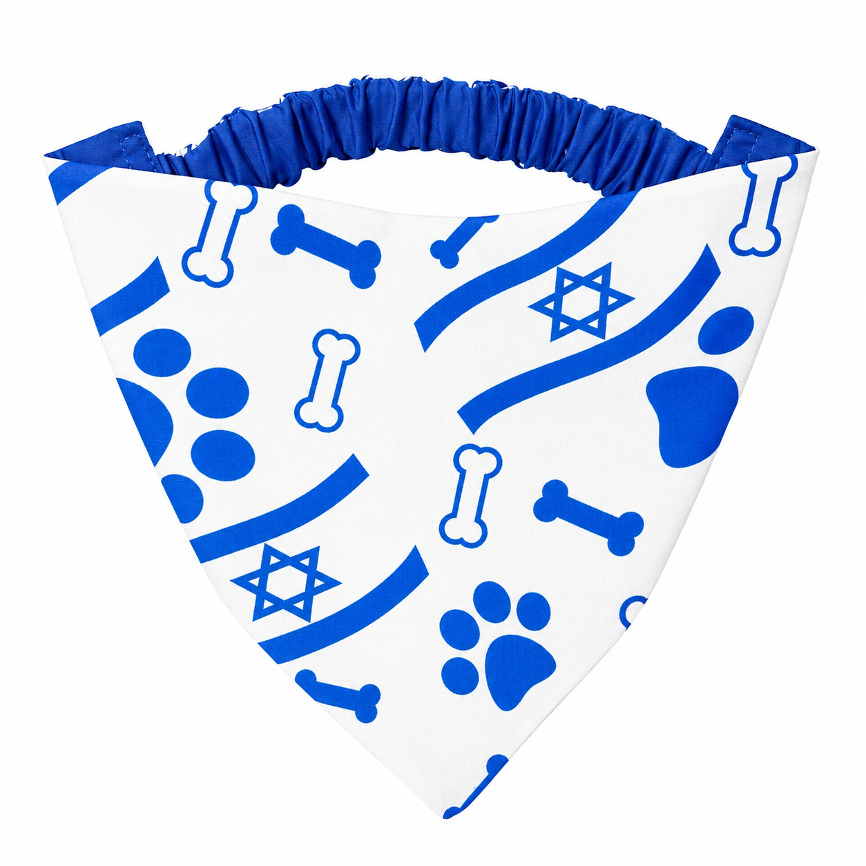 Israeli Flag Dog Bandana with Scrunchy Elastic Collar