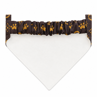 Luxe Louis Vuitton-Inspired Dog Bandana with Scrunchy Elastic Collar