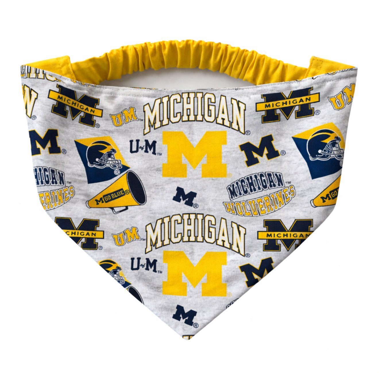University of Michigan Dog Bandana With Scrunchy Elastic Collar