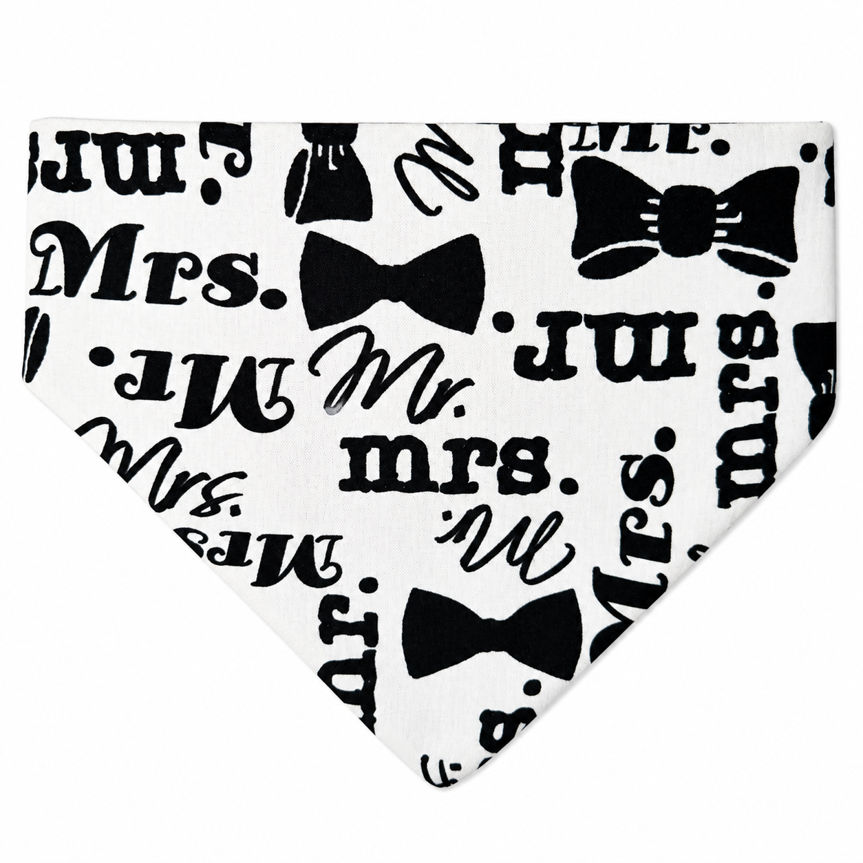 "Mr. and Mrs." Wedding Dog Bandana with Scrunchy Elastic Collar