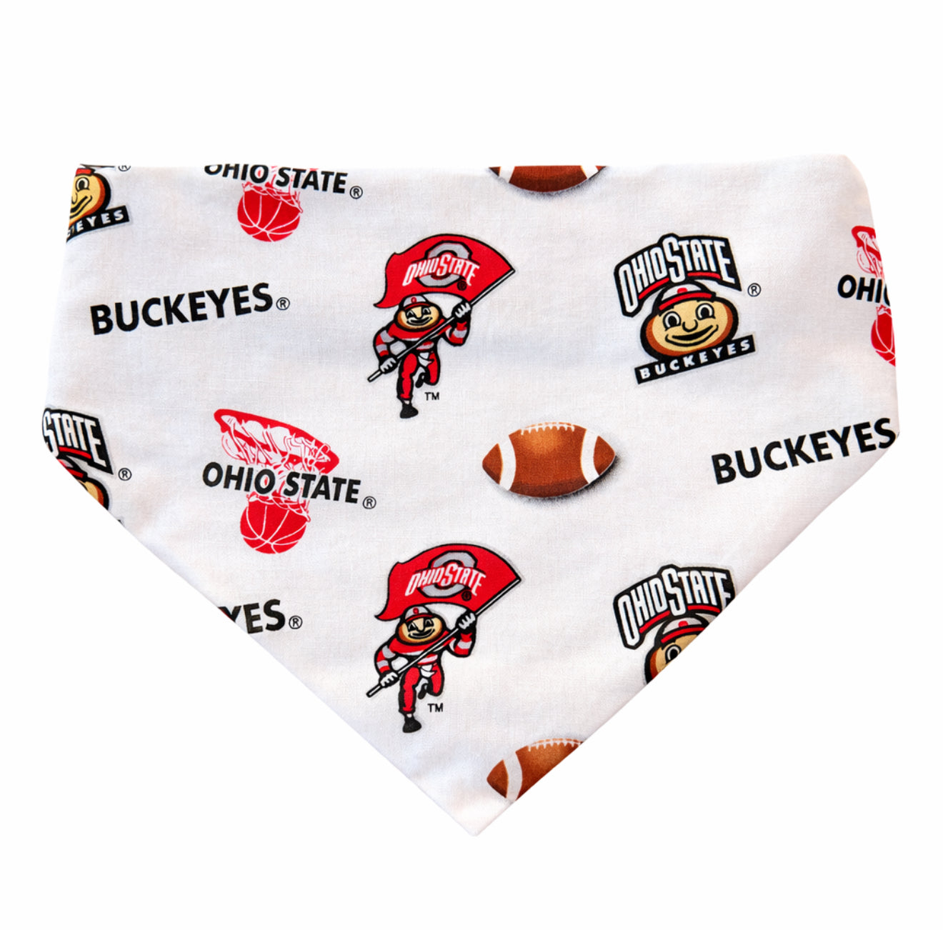 Ohio State University Dog Bandana With Scrunchy Elastic Collar