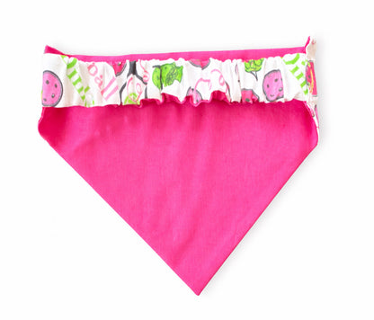 "PIckleball Day Drinking" Dog Bandana with Scrunchy Elastic Collar