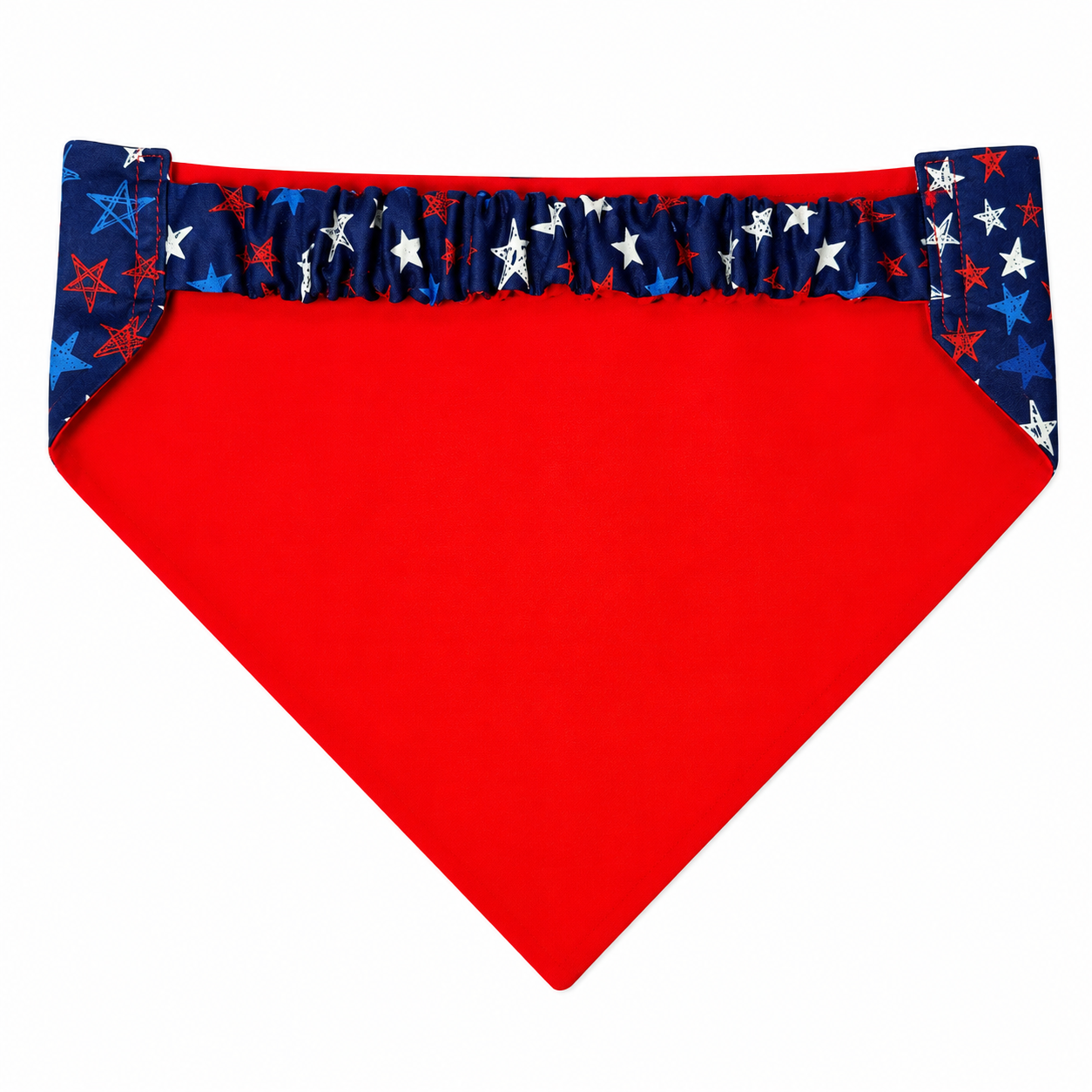 Navy Patriotic Stars Dog Bandana with Scrunchy Elastic Collar
