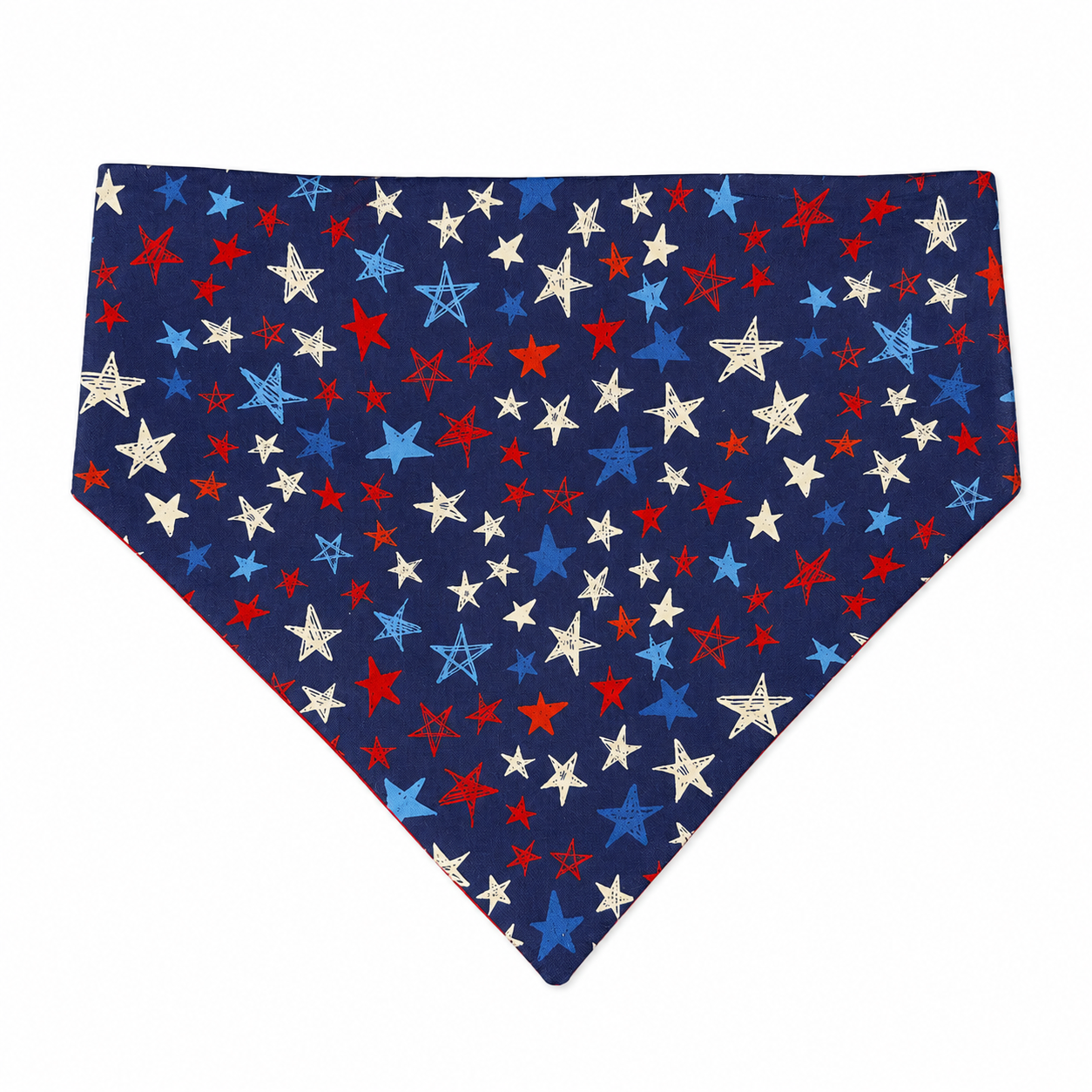 Navy Patriotic Stars Dog Bandana with Scrunchy Elastic Collar