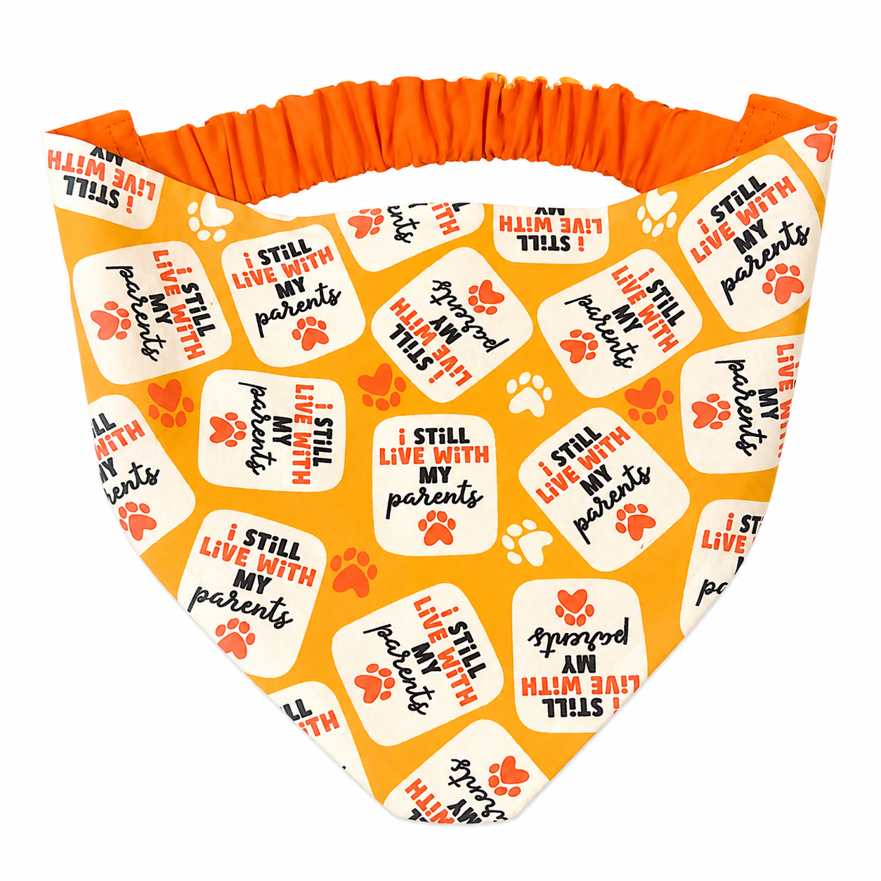 "I Still Live With My Parents" Dog Bandana with Scrunchy Elastic Collar