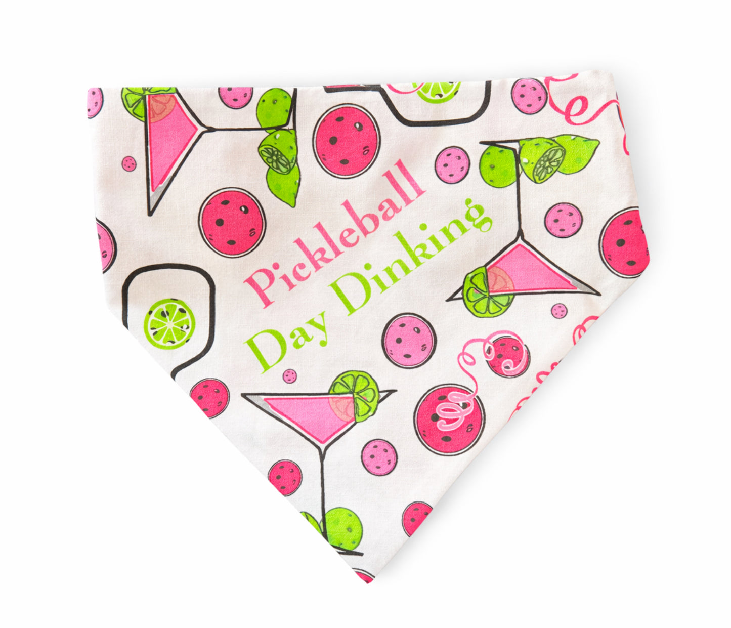 "PIckleball Day Drinking" Dog Bandana with Scrunchy Elastic Collar