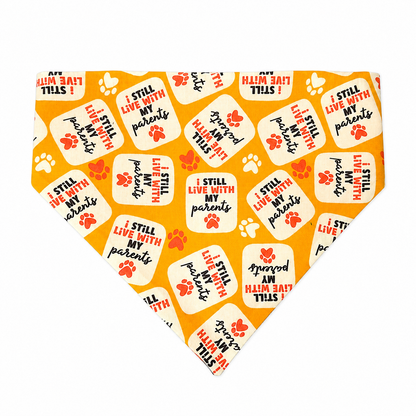 "I Still Live With My Parents" Dog Bandana with Scrunchy Elastic Collar