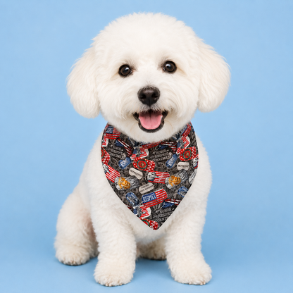 Honoring Veterans Dog Bandana with Scrunchy Elastic Collar