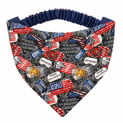 Honoring Veterans Dog Bandana with Scrunchy Elastic Collar