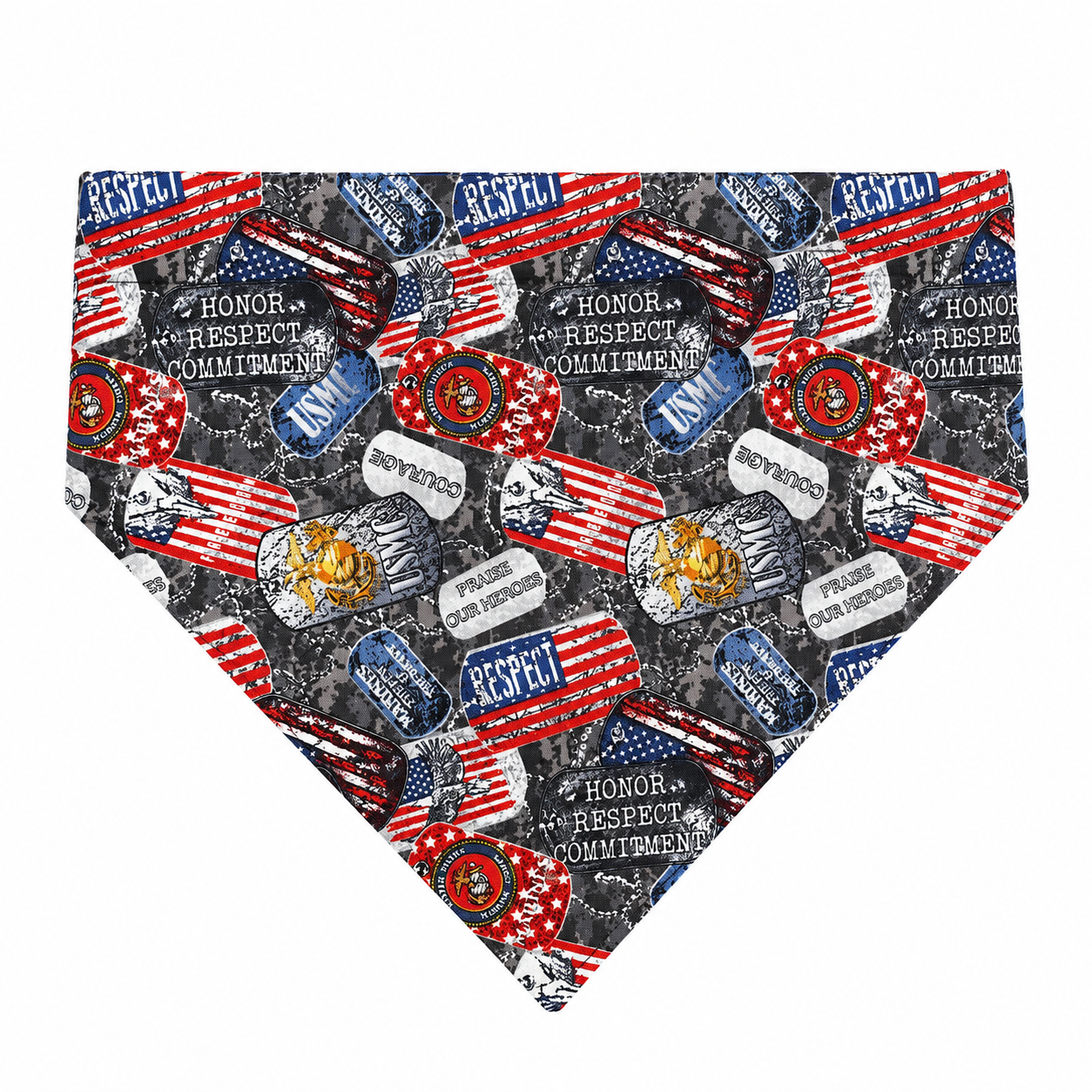 Honoring Veterans Dog Bandana with Scrunchy Elastic Collar