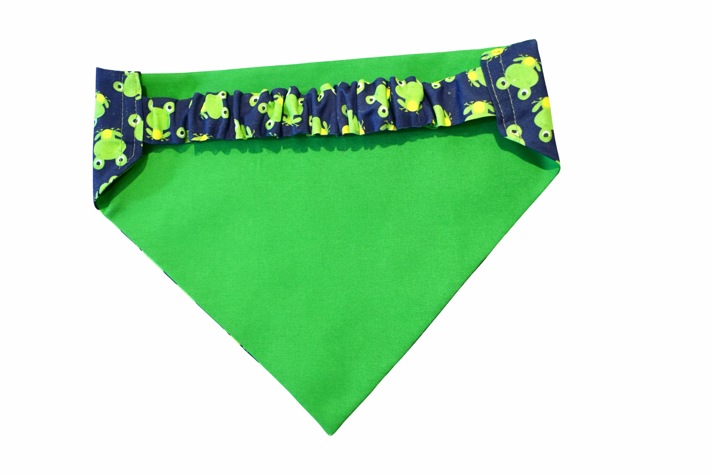 Navy Frog Dog Bandana With Scrunchy Elastic Collar