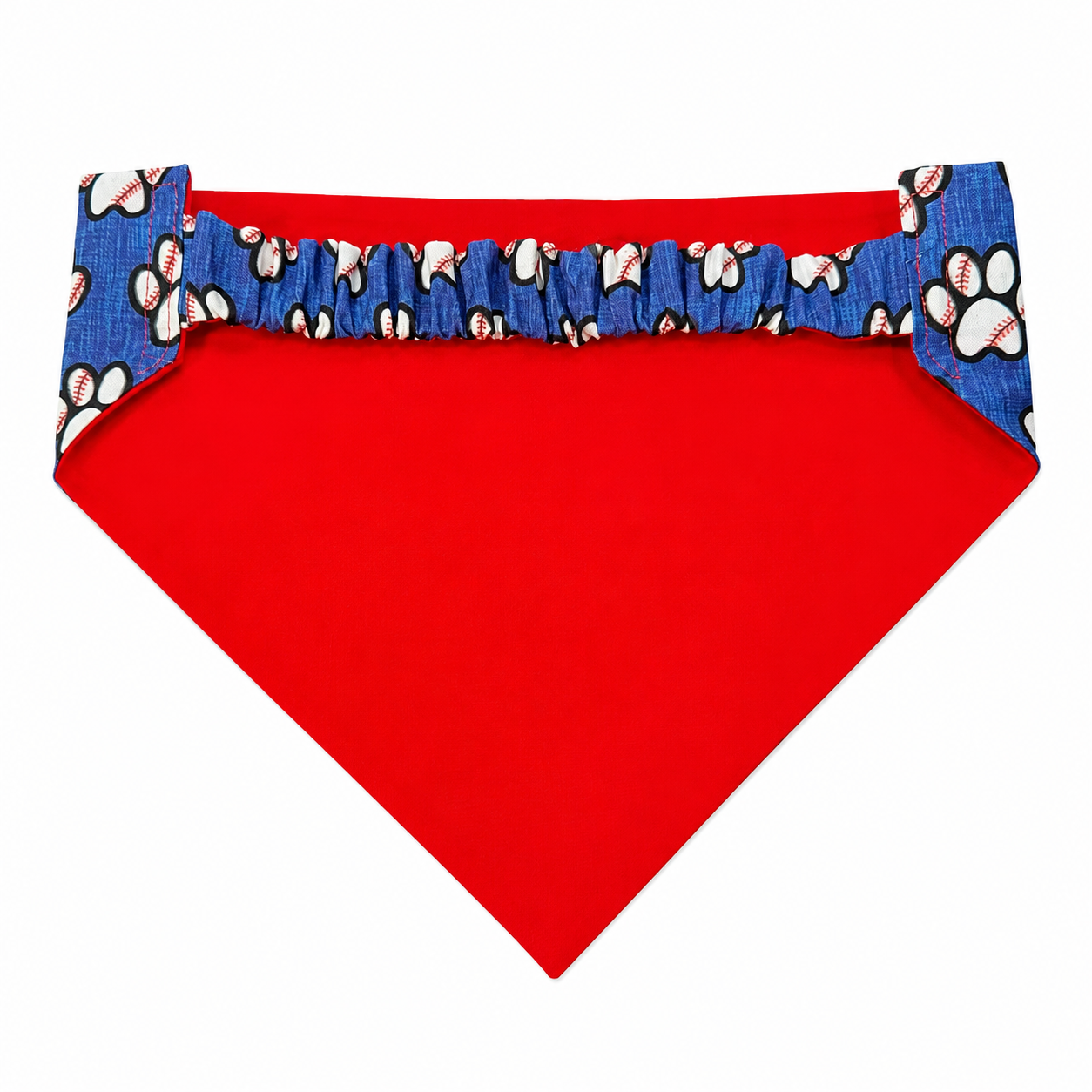 Baseball Dog Bandana with Scrunchy Elastic Collar