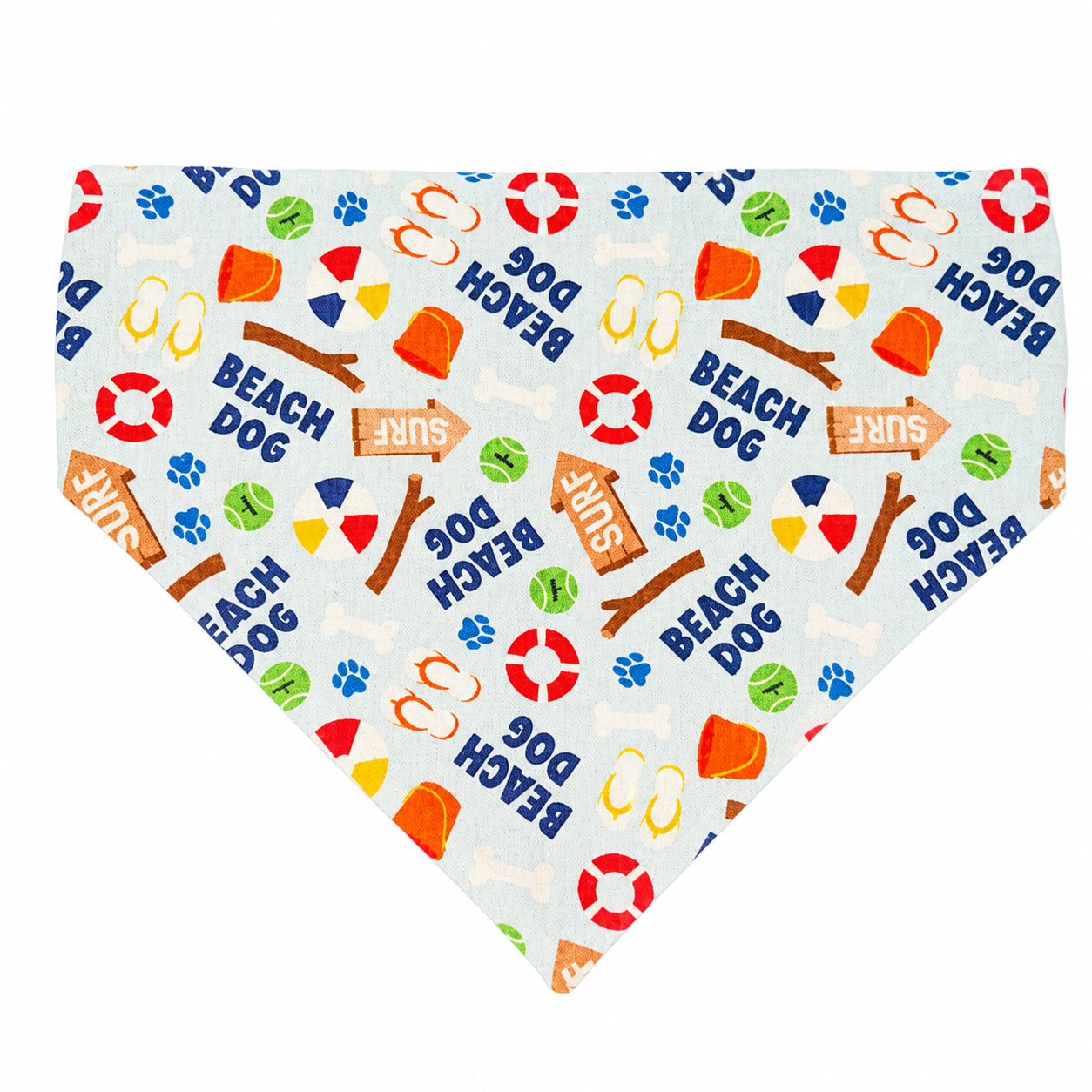"Beach Dog" Dog Bandana with Scrunchy Elastic Collar