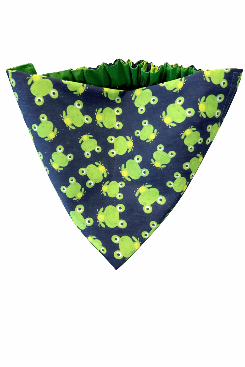 Navy Frog Dog Bandana With Scrunchy Elastic Collar