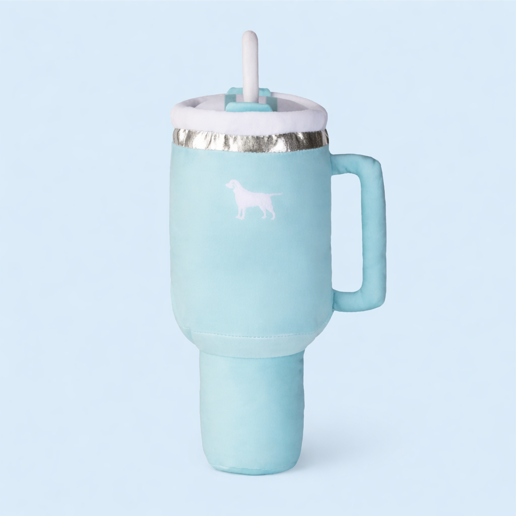 Plush and Squeaky Pup Cup Tumbler Toy