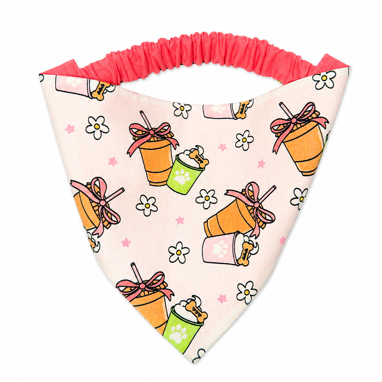 Pup Cup Pals Dog Bandana with Scrunchy Elastic Collar