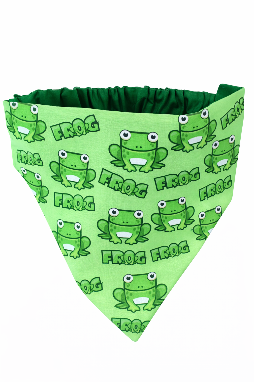Green Frog Dog Bandana With Scrunchy Elastic Collar