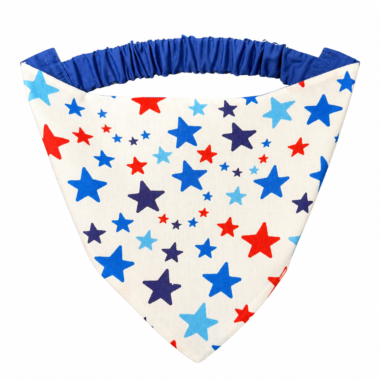 Patriotic Stars Dog Bandana with Scrunchy Elastic Collar