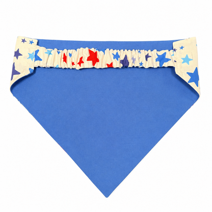 Patriotic Stars Dog Bandana with Scrunchy Elastic Collar